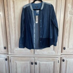 Women NYDJ  Blue Denim Shirt